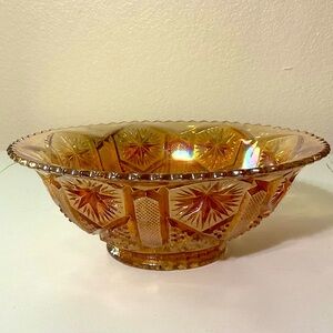 Rare Iridescent Carnival Glass Bowl